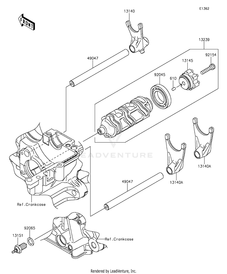 Gear Change Drum/Shift Fork(S) Schematic