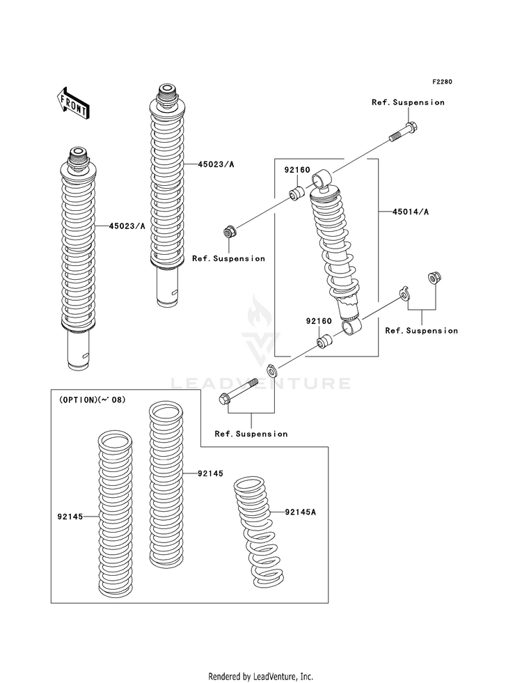 Shock Absorber(S) KVF360CAF Prairie 360 4X4 Realtree APG HD (2010) Schematic