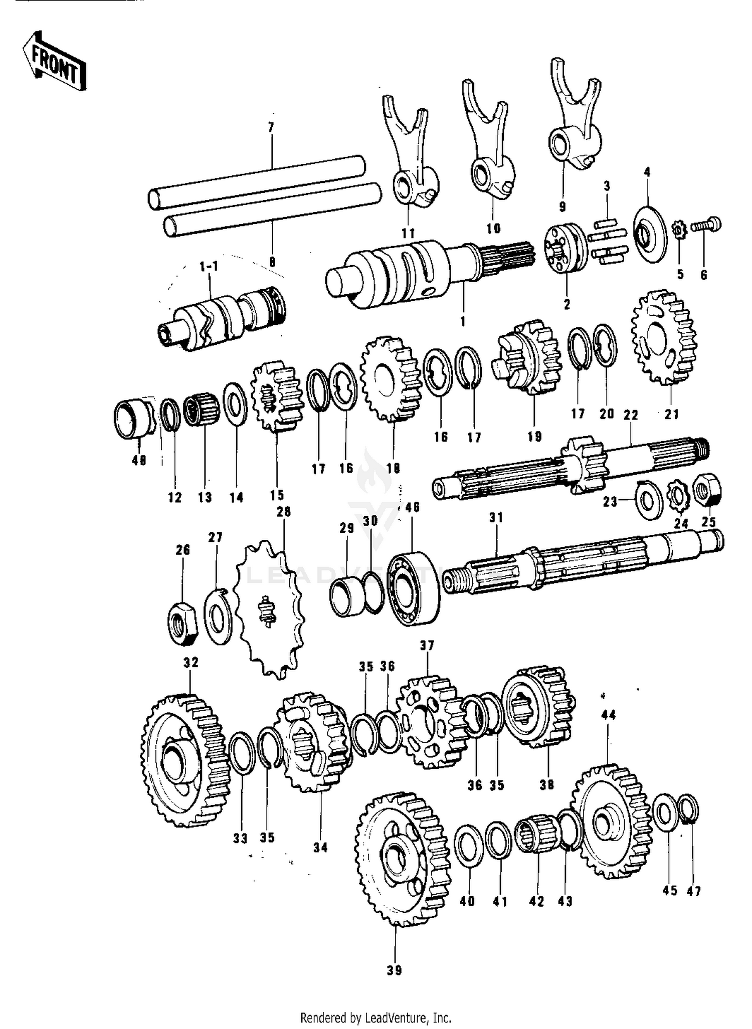 TRANSMISSION/CHANGE DRUM (74-76)