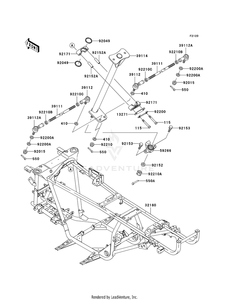 Frame KVF360CAF Prairie 360 4X4 Realtree APG HD (2010) Schematic