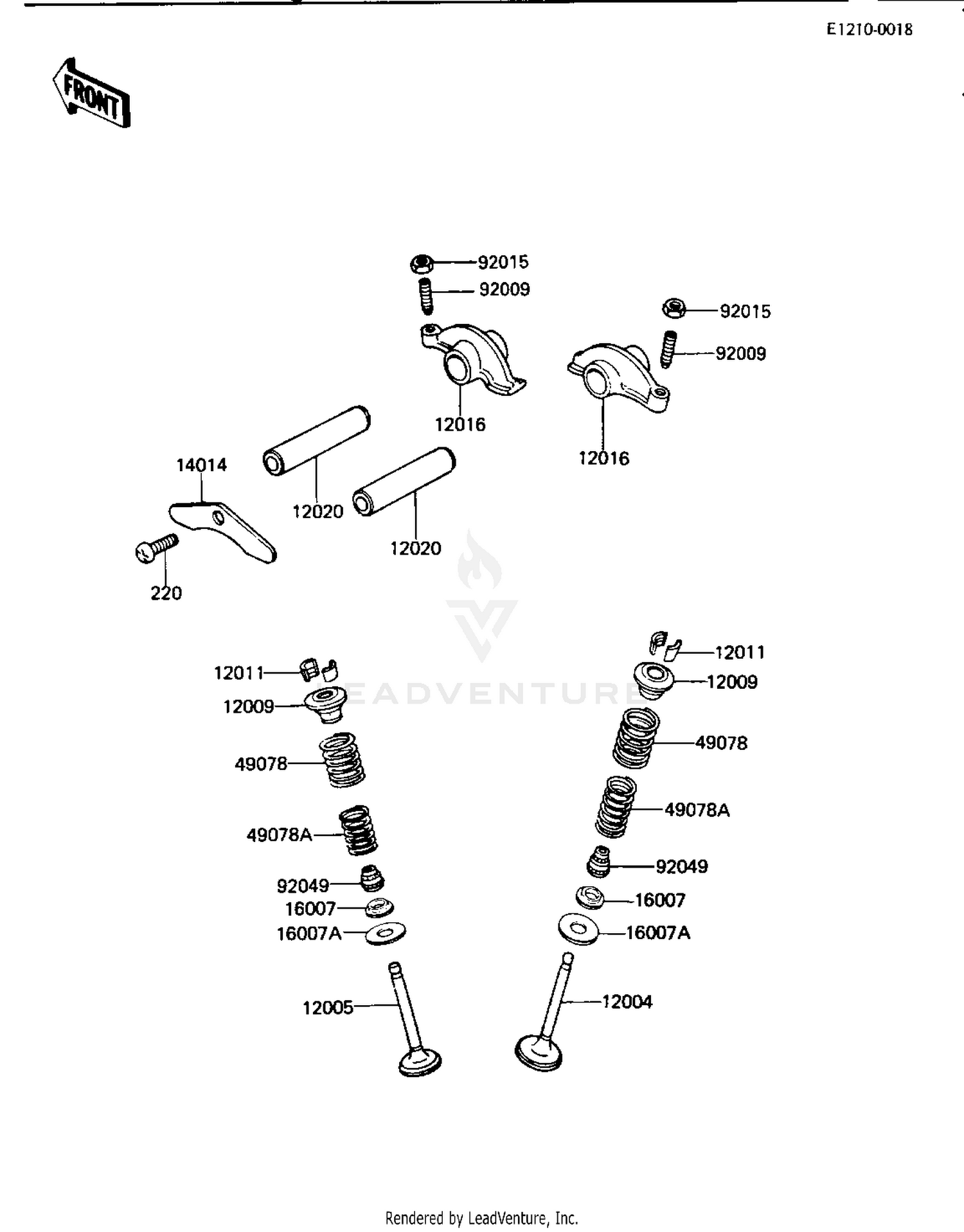 ROCKER ARMS/VALVES ('84 KLT200-C2)