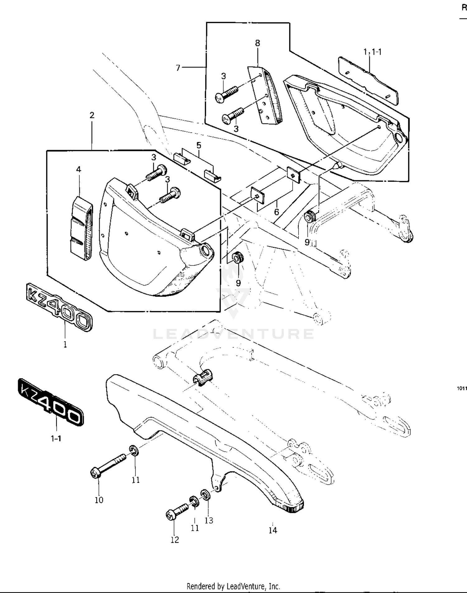 SIDE COVERS/CHAIN COVER ('76 -'77 KZ400
