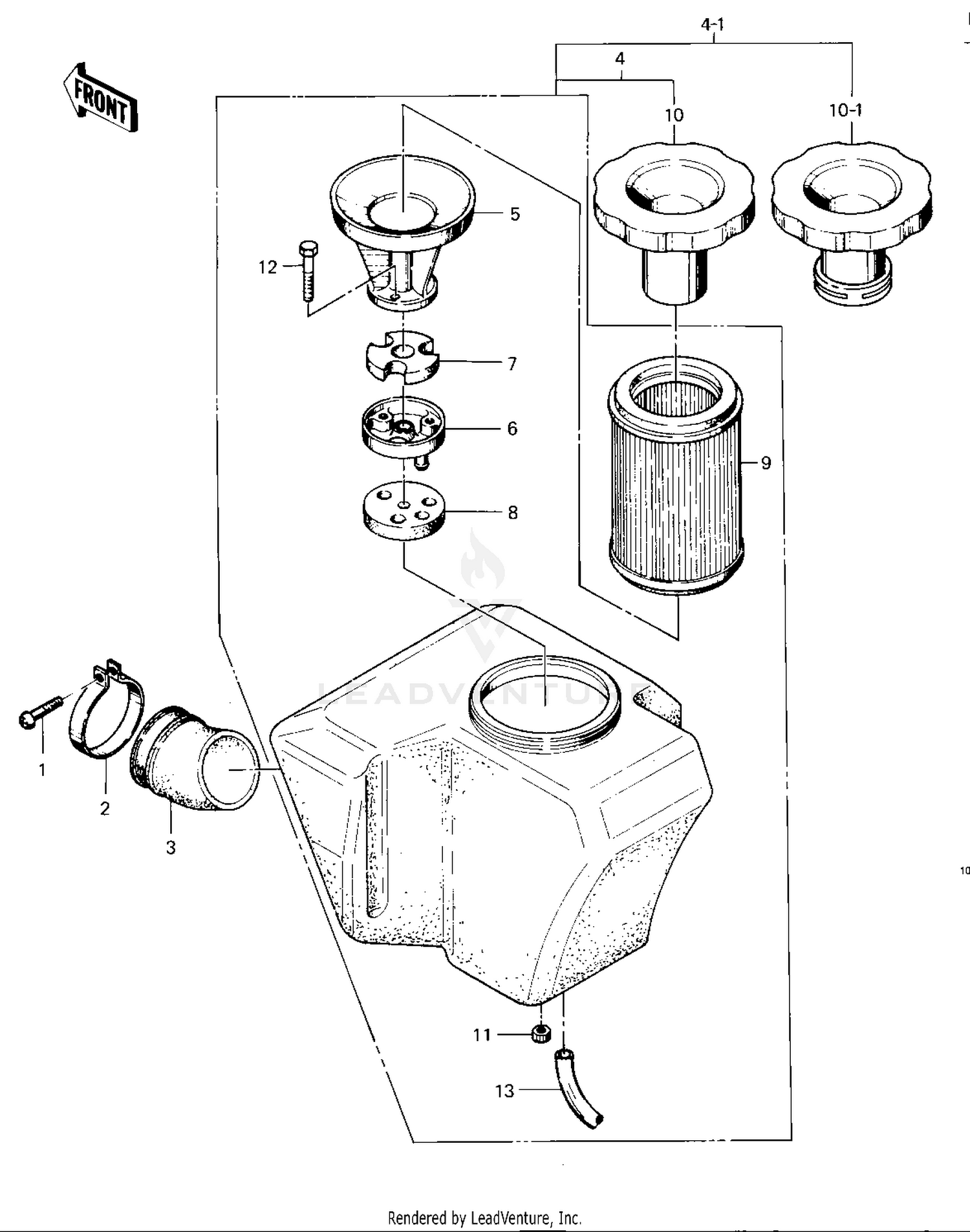 AIR CLEANER  ('76 -'77 KZ400 - D3/D4)