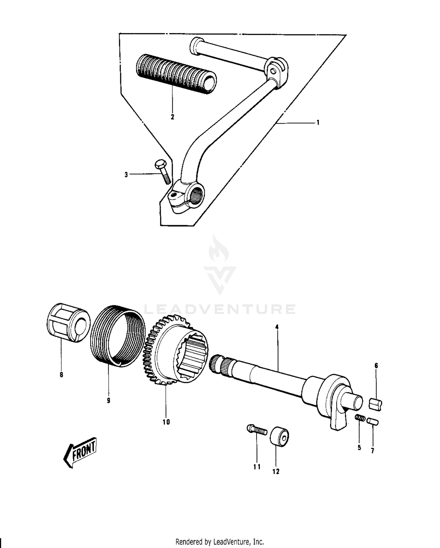 KICKSTARTER MECHANISM ('70-'73)