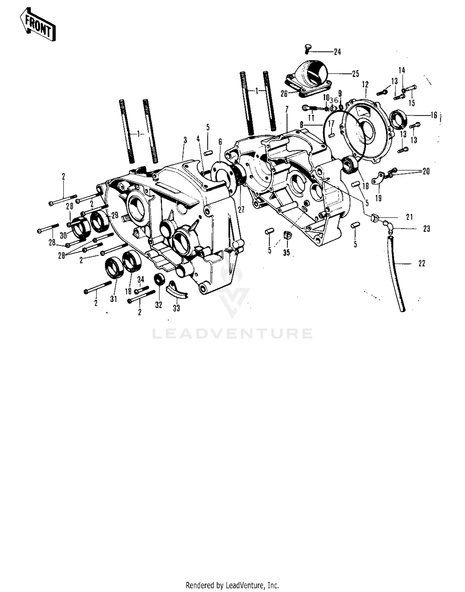 CRANKCASE ('71-'72 F8/F8-A)