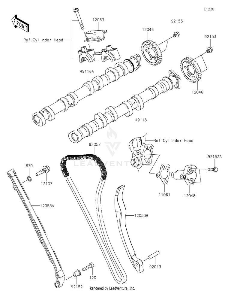 Camshaft(S)/Tensioner Schematic