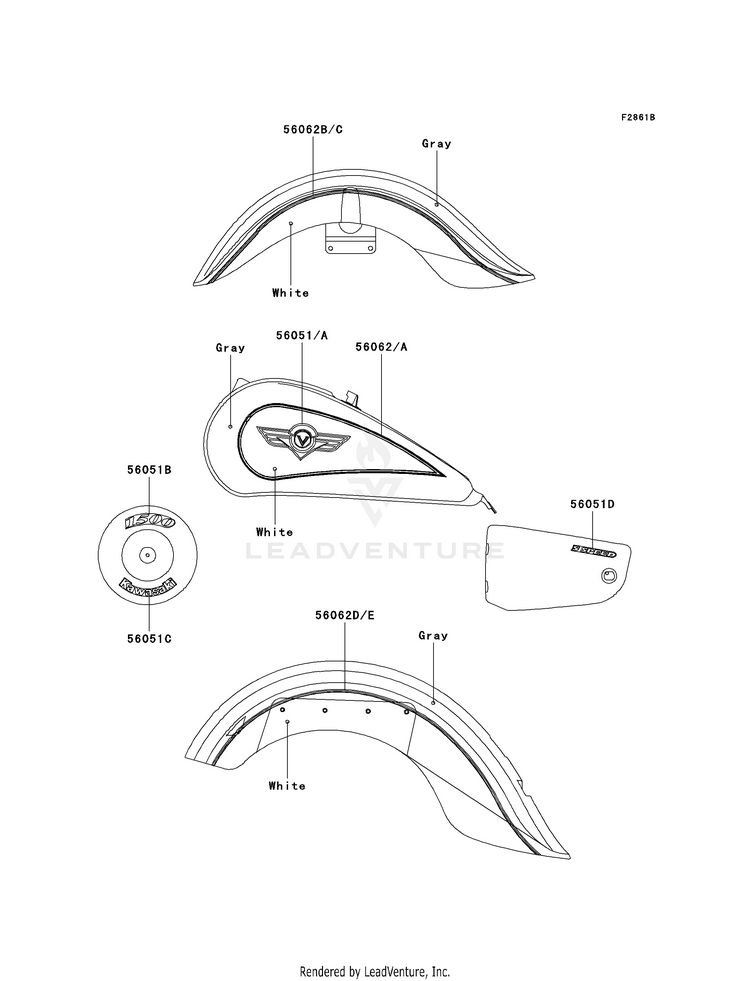 Decals (Gray/White)(Vn1500-E2) Schematic