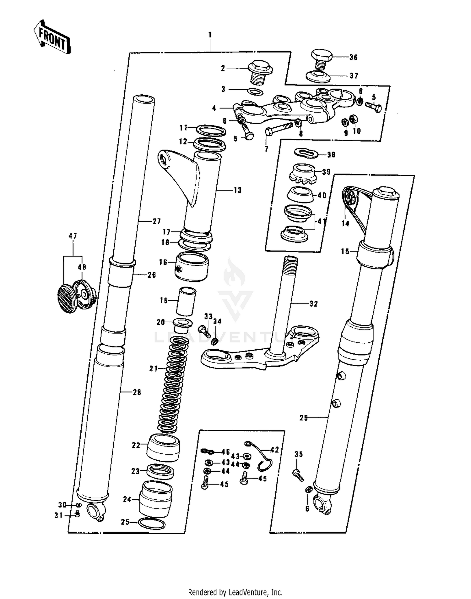 FRONT FORK (S1-C,KH250-A5)