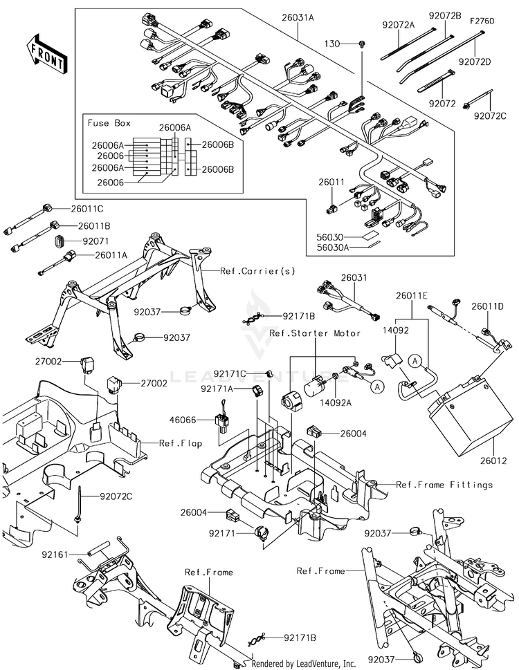 Chassis Electrical Equipment KVF750HGF Brute Force 750 4x4i EPS Camo (2016) Schematic