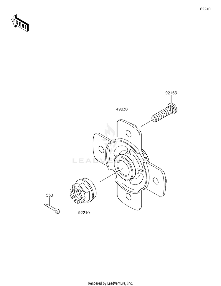 Rear Hub KVF750LGF Brute Force 750 4x4i (2016) Schematic