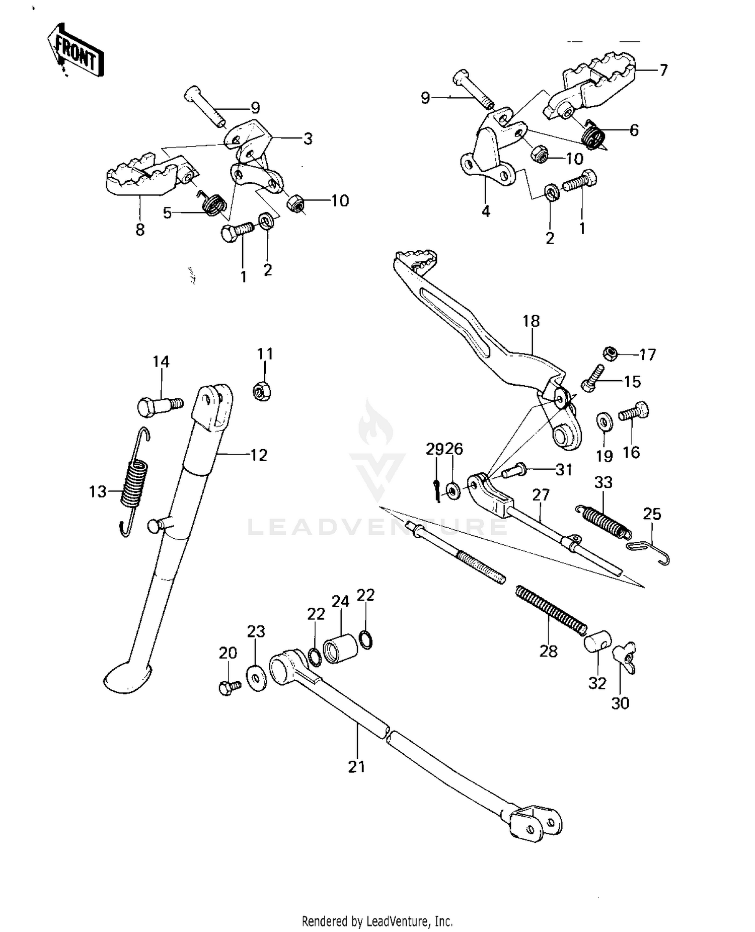 FOOTRESTS/STAND/BRAKE PEDAL