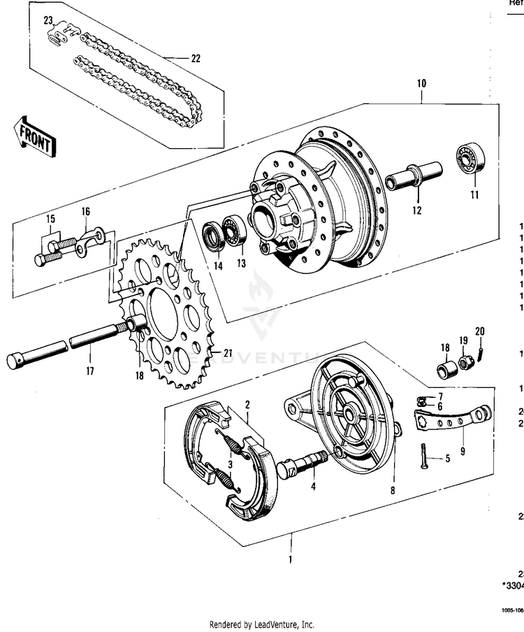 Rear Hub/Brake/Chain Schematic