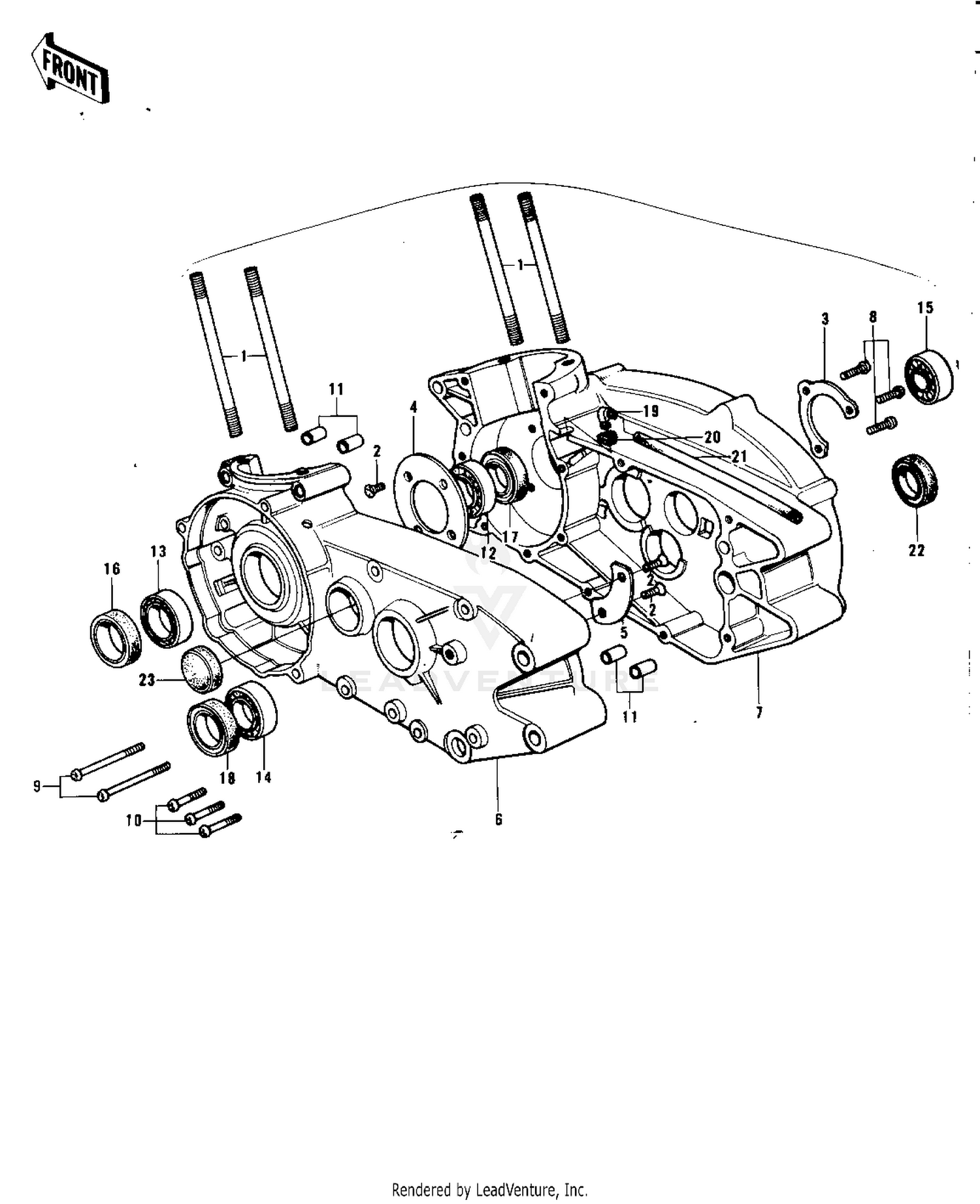 CRANKCASE  ('73 F12MX 450)