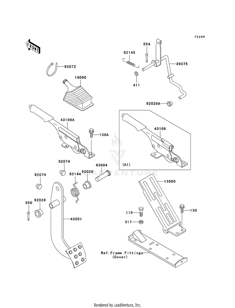 Brake Pedal/Throttle Lever Schematic