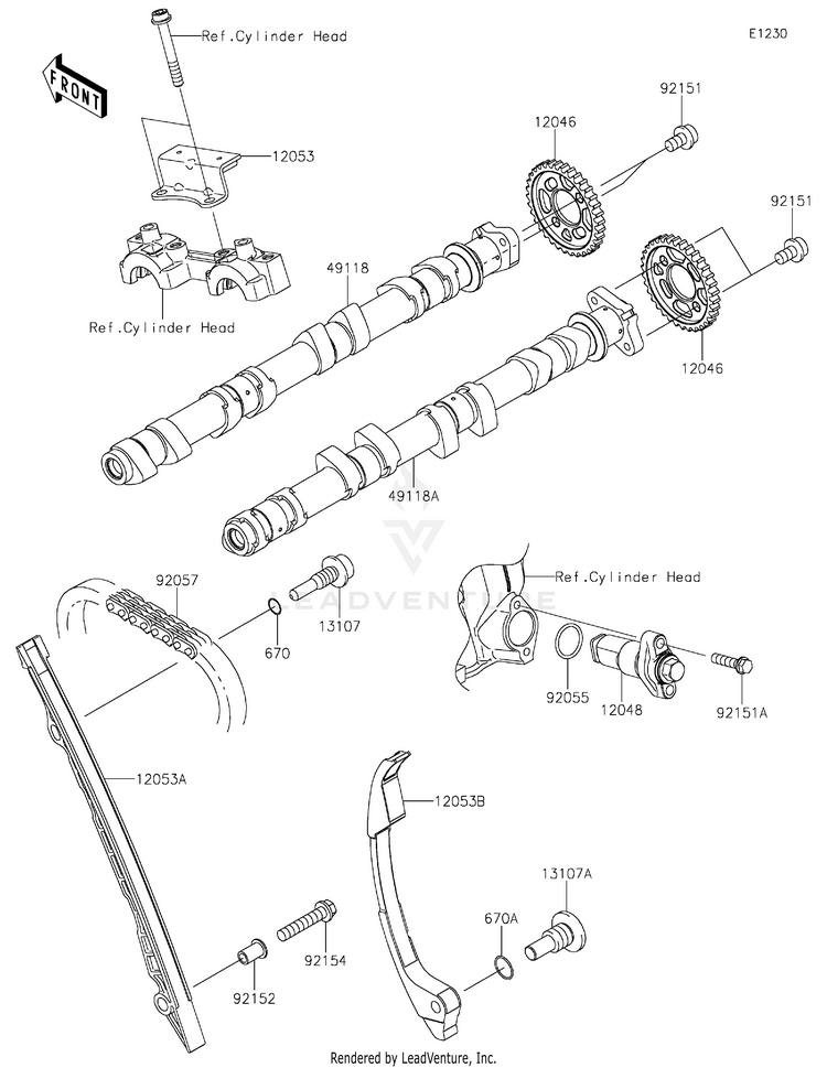 Camshaft(S)/Tensioner Schematic
