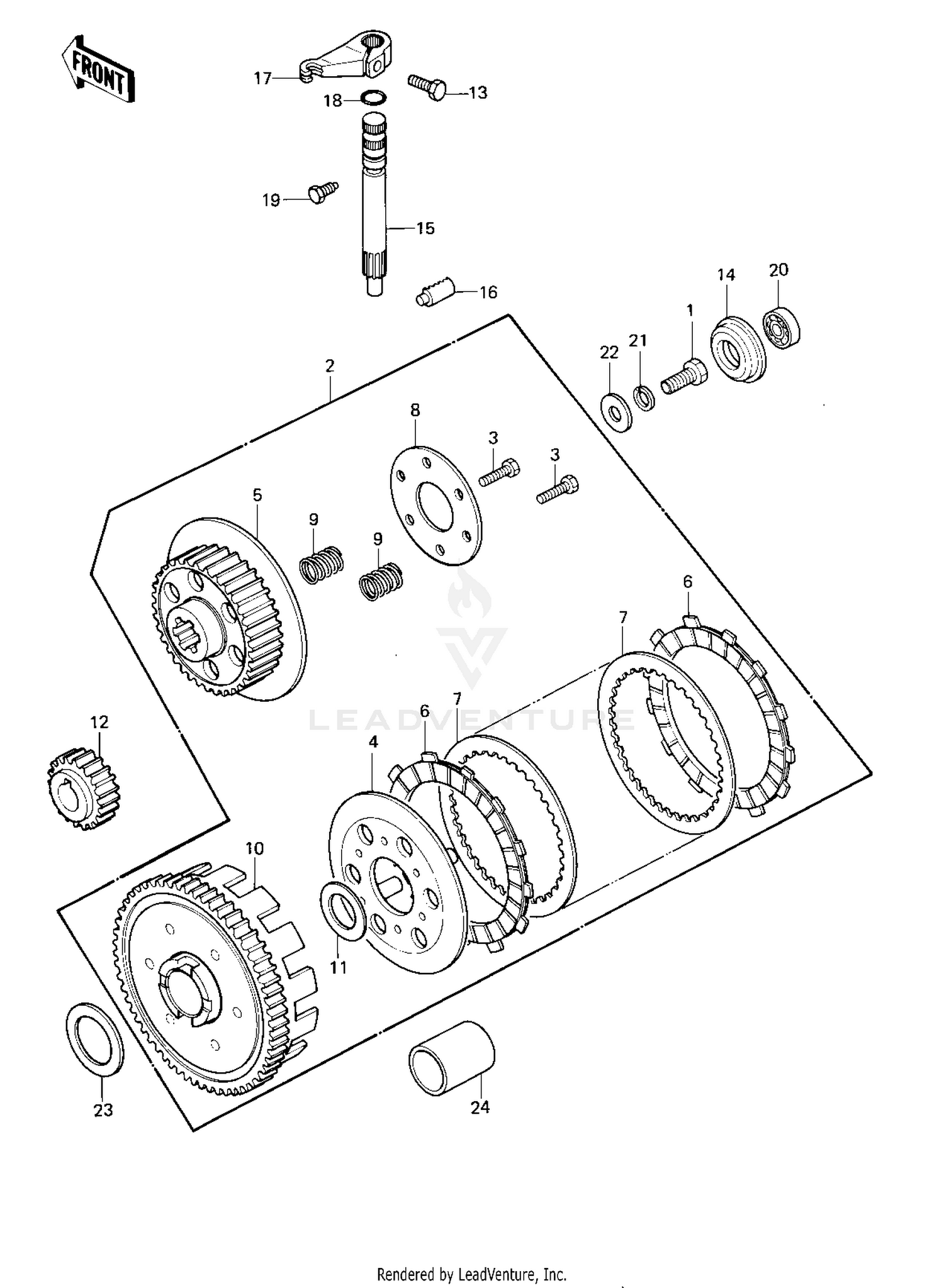CLUTCH ('80-'81 KE175-D2/D3)