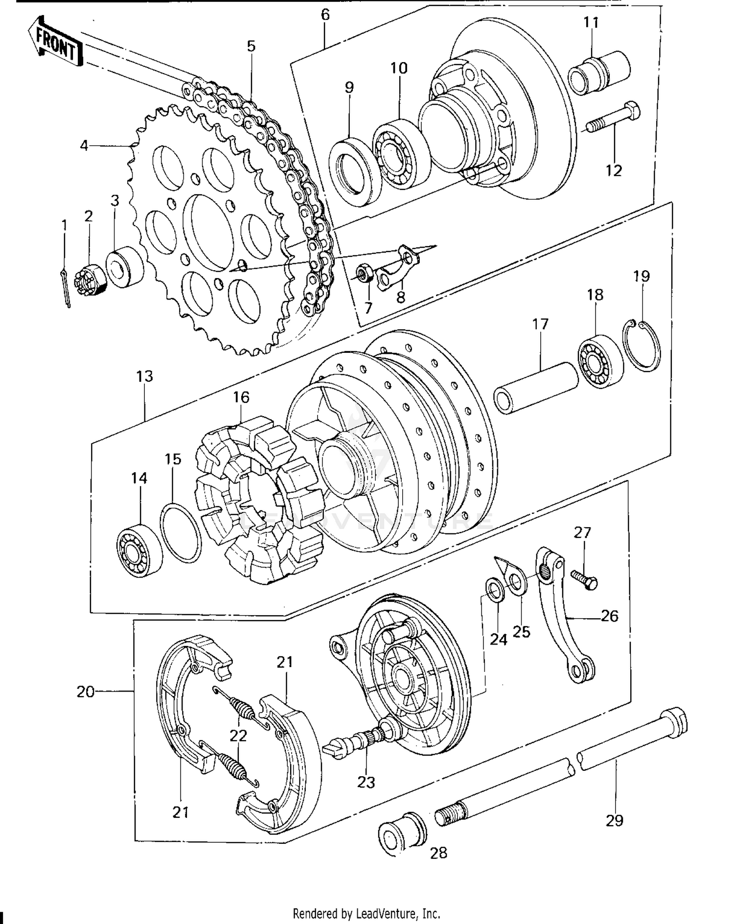 REAR HUB/BRAKE/CHAIN