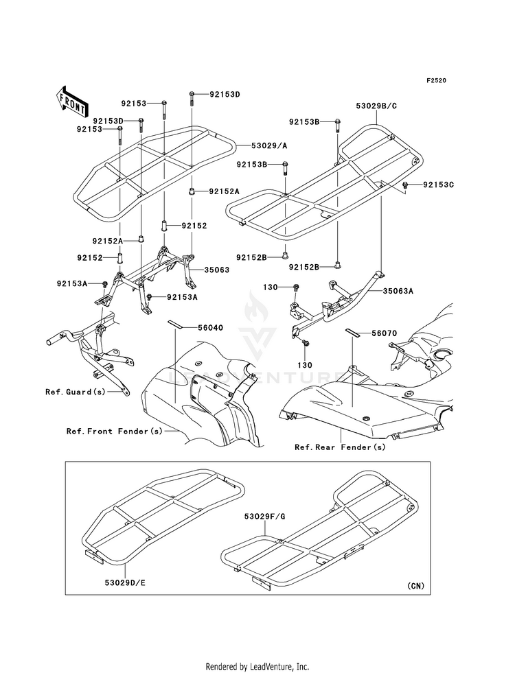 Carrier(S)(D8f/D9f) KVF750D8F Brute Force 750 4x4i (2008) Schematic