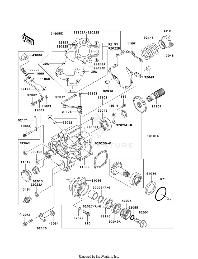 Front Bevel Gear VN1600B8F Vulcan 1600 Mean Streak (2008) Schematic