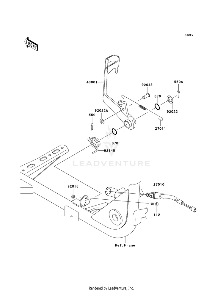 Brake Pedal KVF360AAF Prairie 360 4X4 (2010) Schematic