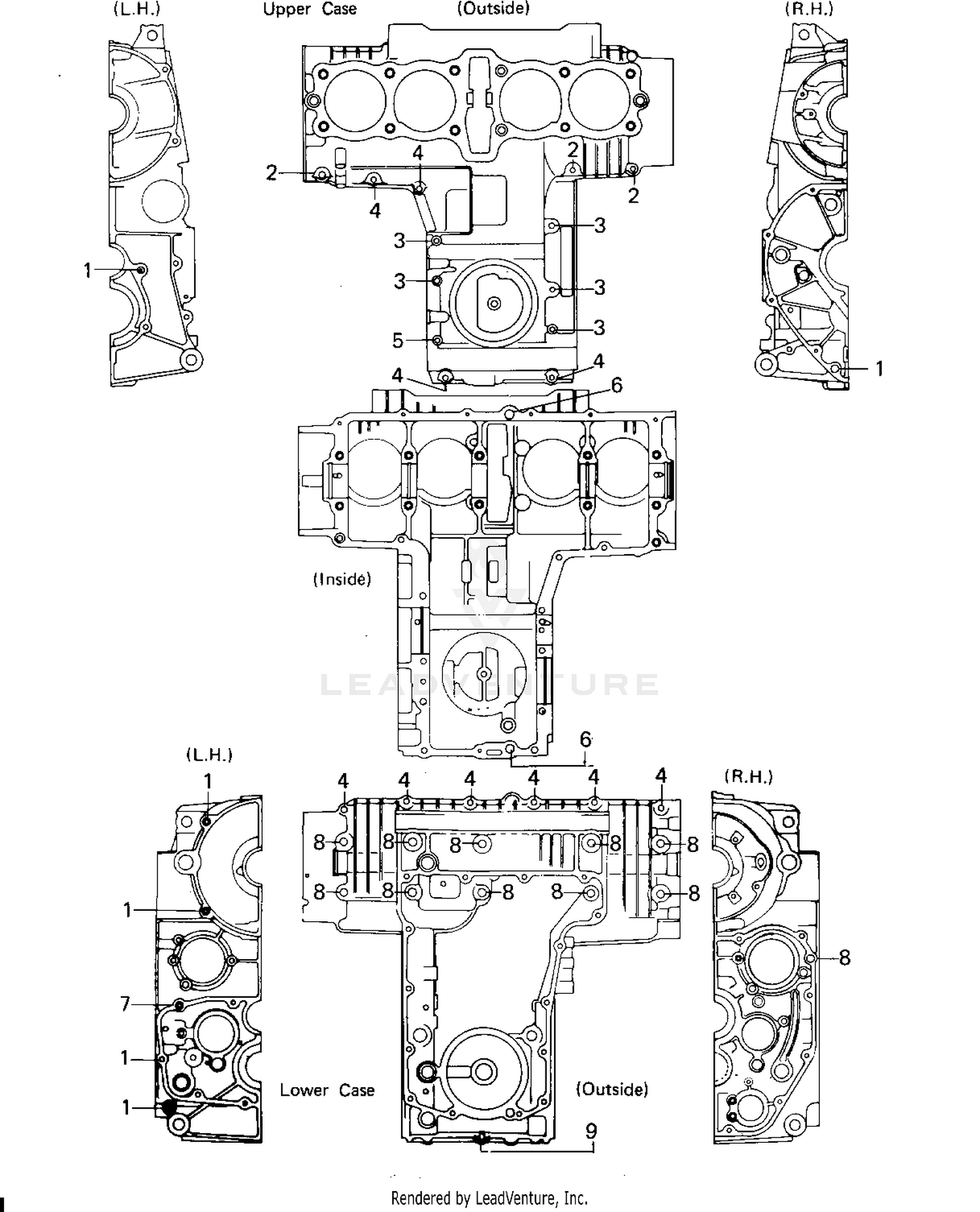 CRANKCASE BOLT & STUD PATTERN
