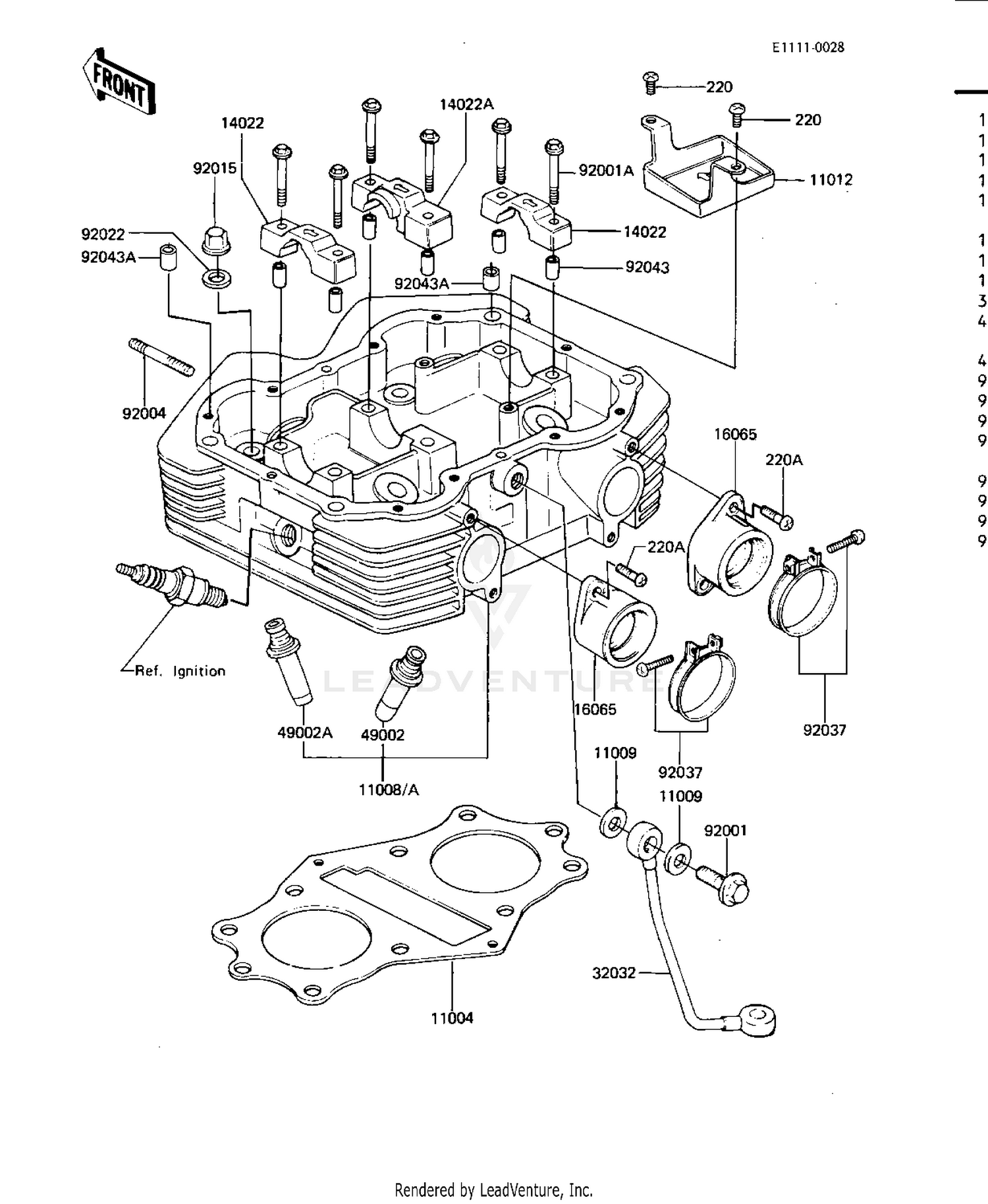 CYLINDER HEAD (KZ440-D2/D3/D4)