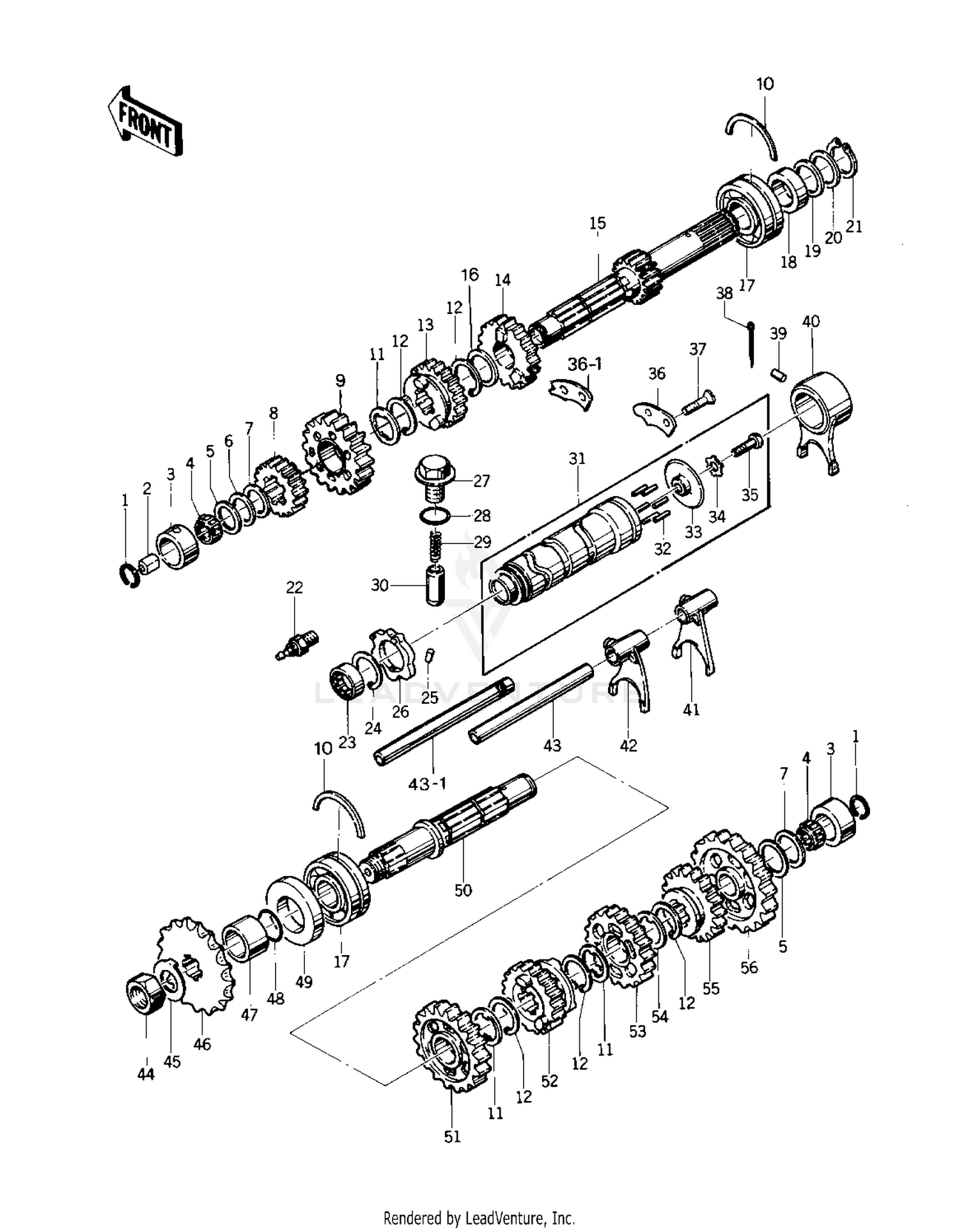 TRANSMISSION/CHARGE DRUM ('76-'77 S2/S3)