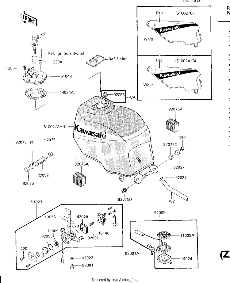 Fuel Tank (Zx600-A2) Schematic