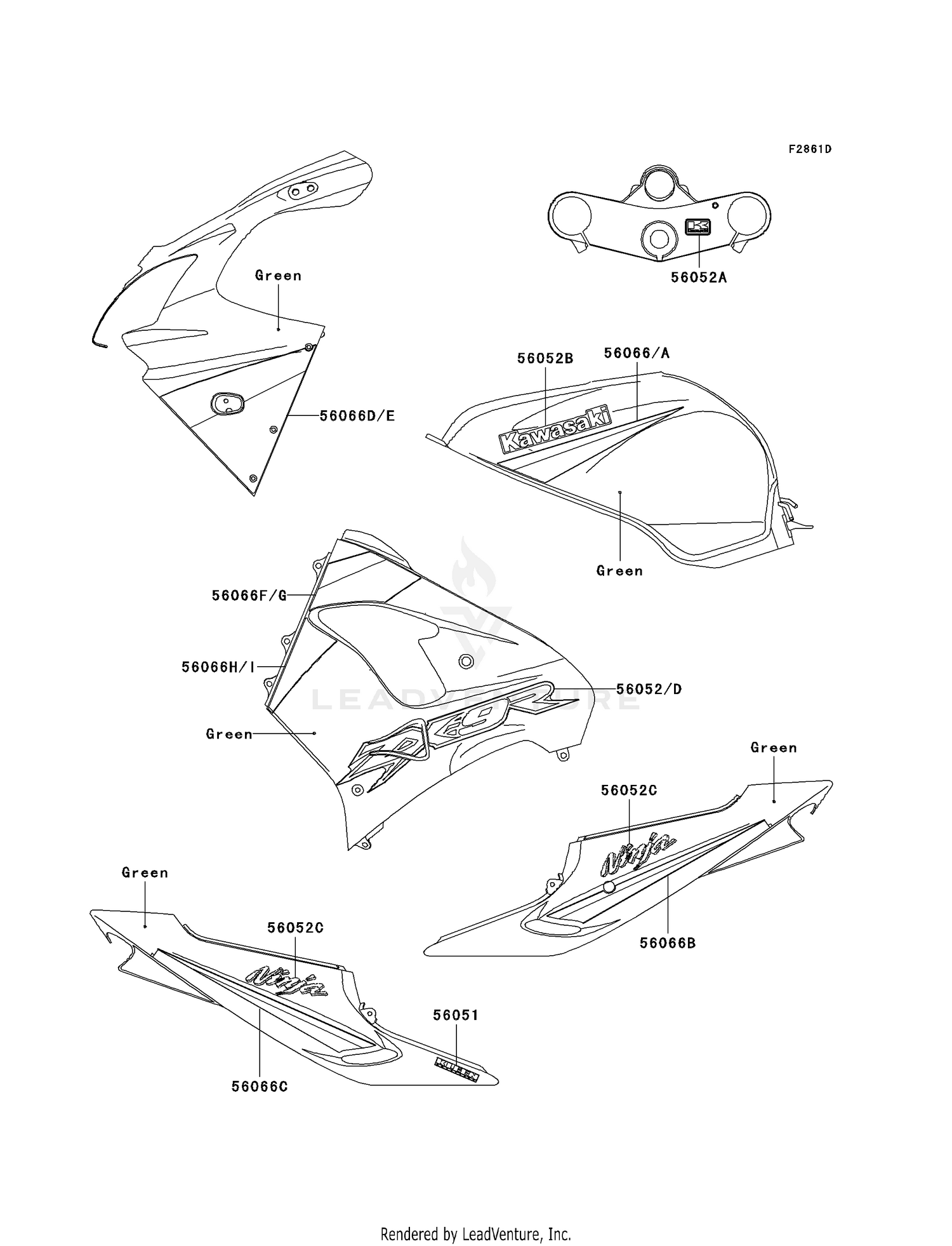 DECALS (GREEN)(ZX900-F2)