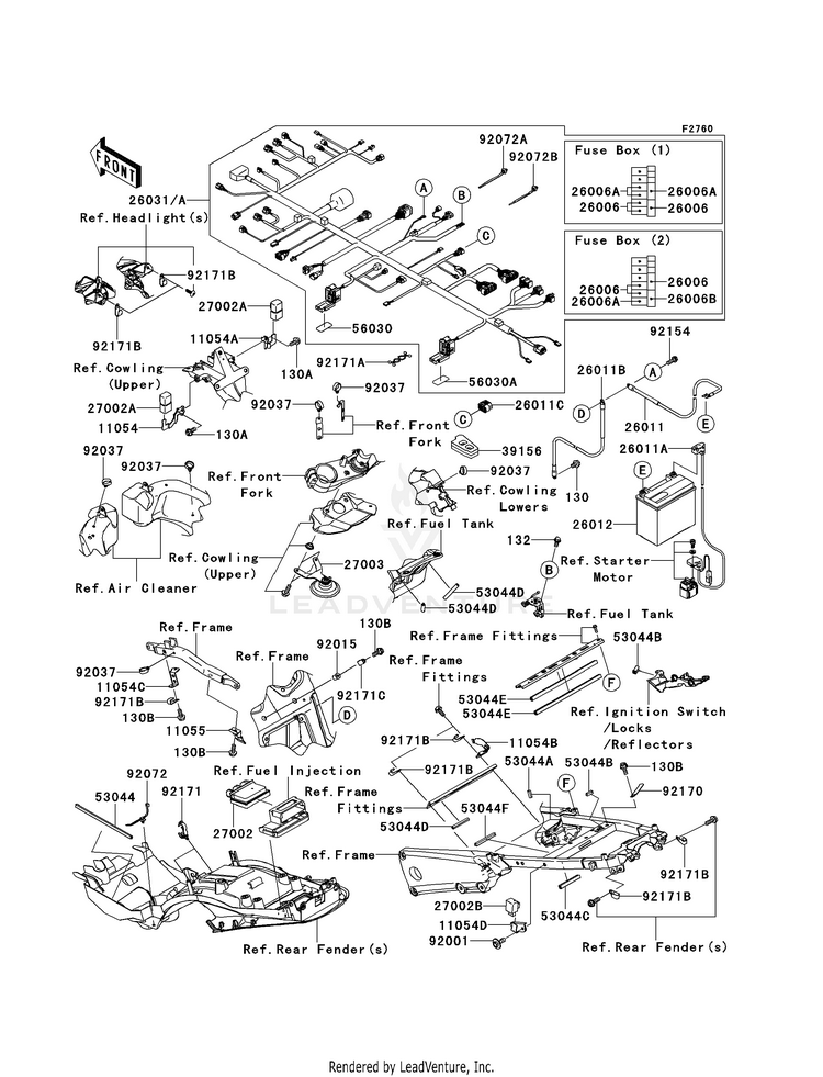 Chassis Electrical Equipment ZX1400EDF Ninja ZX-14R (2013) Schematic