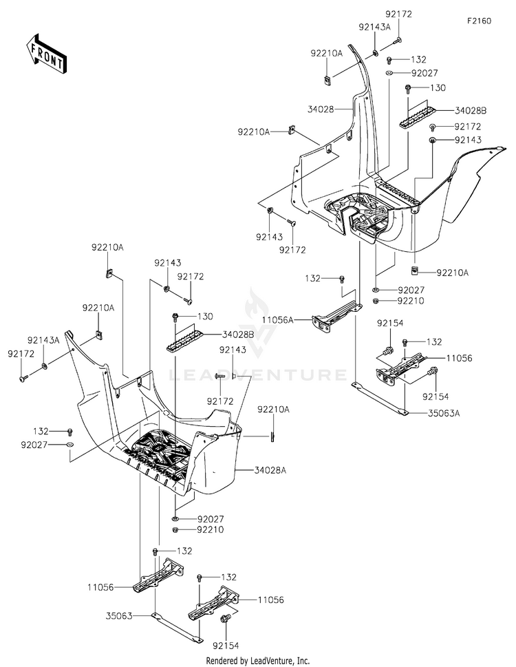 Footrests KVF750HLF Brute Force 750 4x4i EPS Camo (2020) Schematic