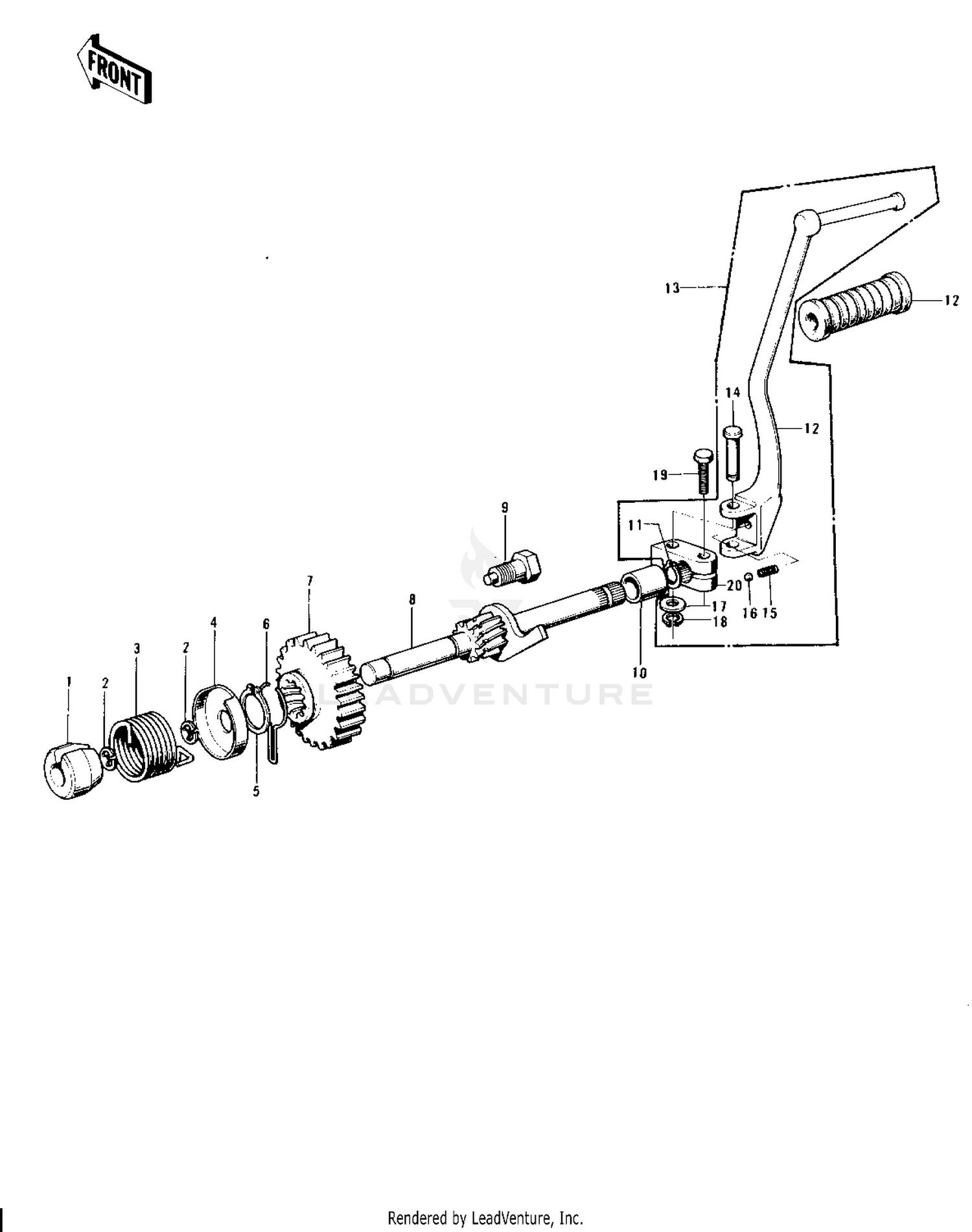 KICKSTARTER MECHANISM ('76-'78 A3/A4/A5)