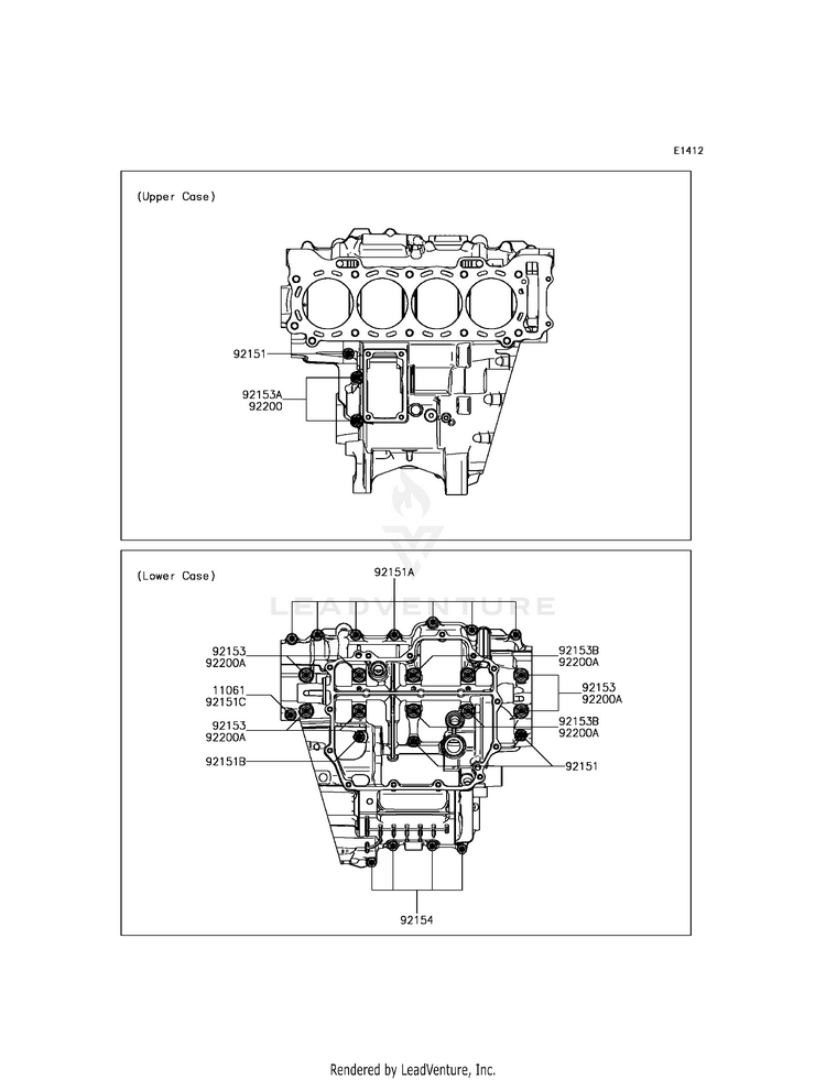 Crankcase Bolt Pattern Schematic
