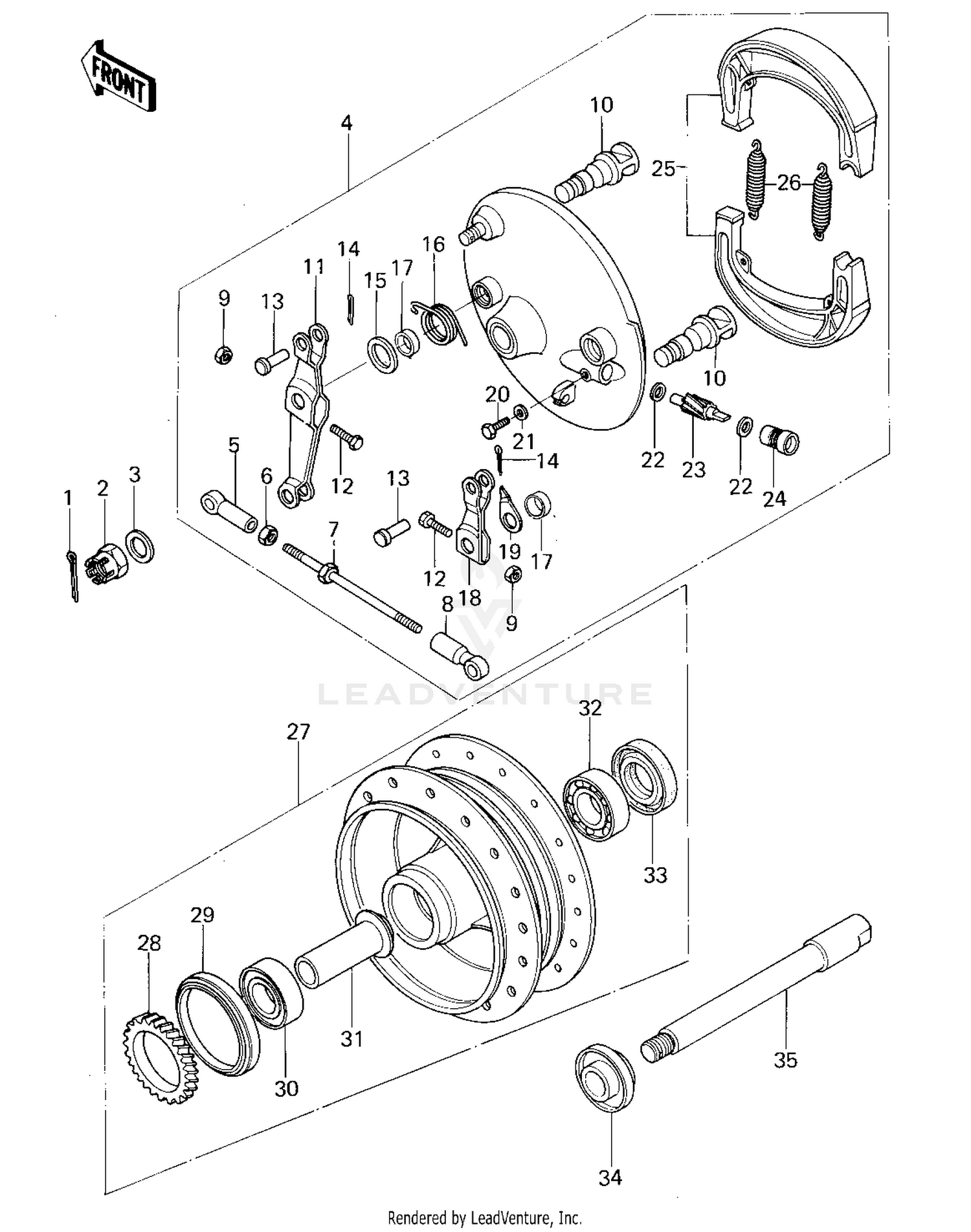 FRONT HUB/BRAKE
