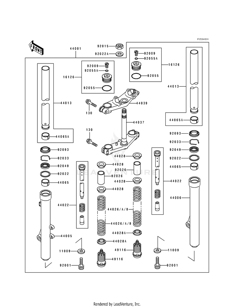Front Fork (Kx80-T1) Schematic