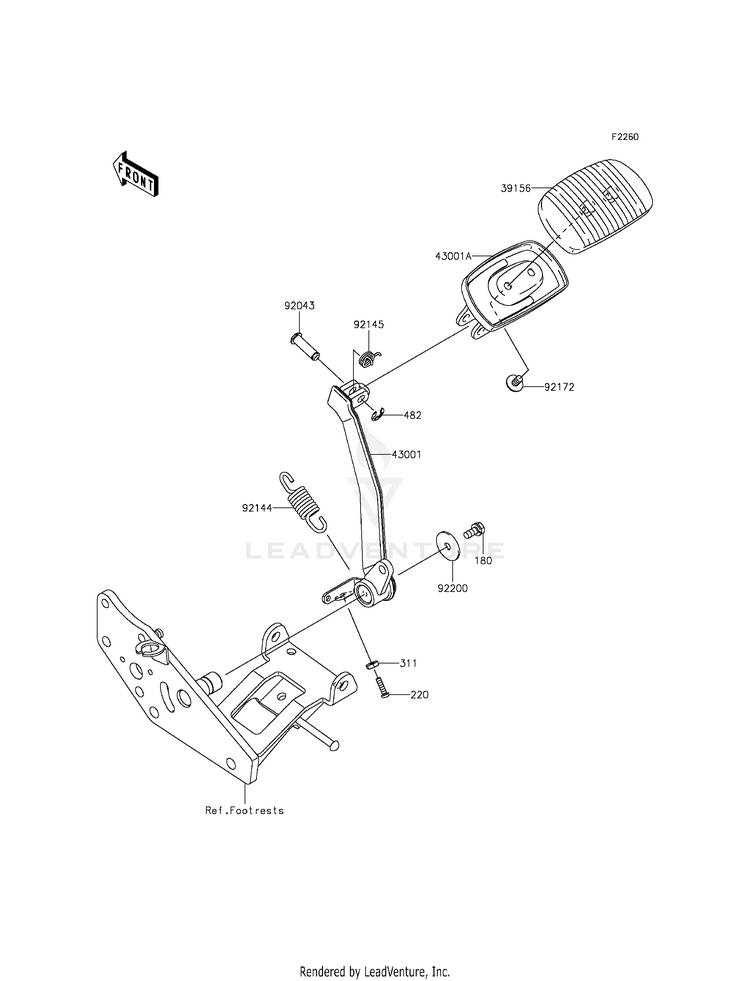 Brake Pedal/Torque Link Schematic