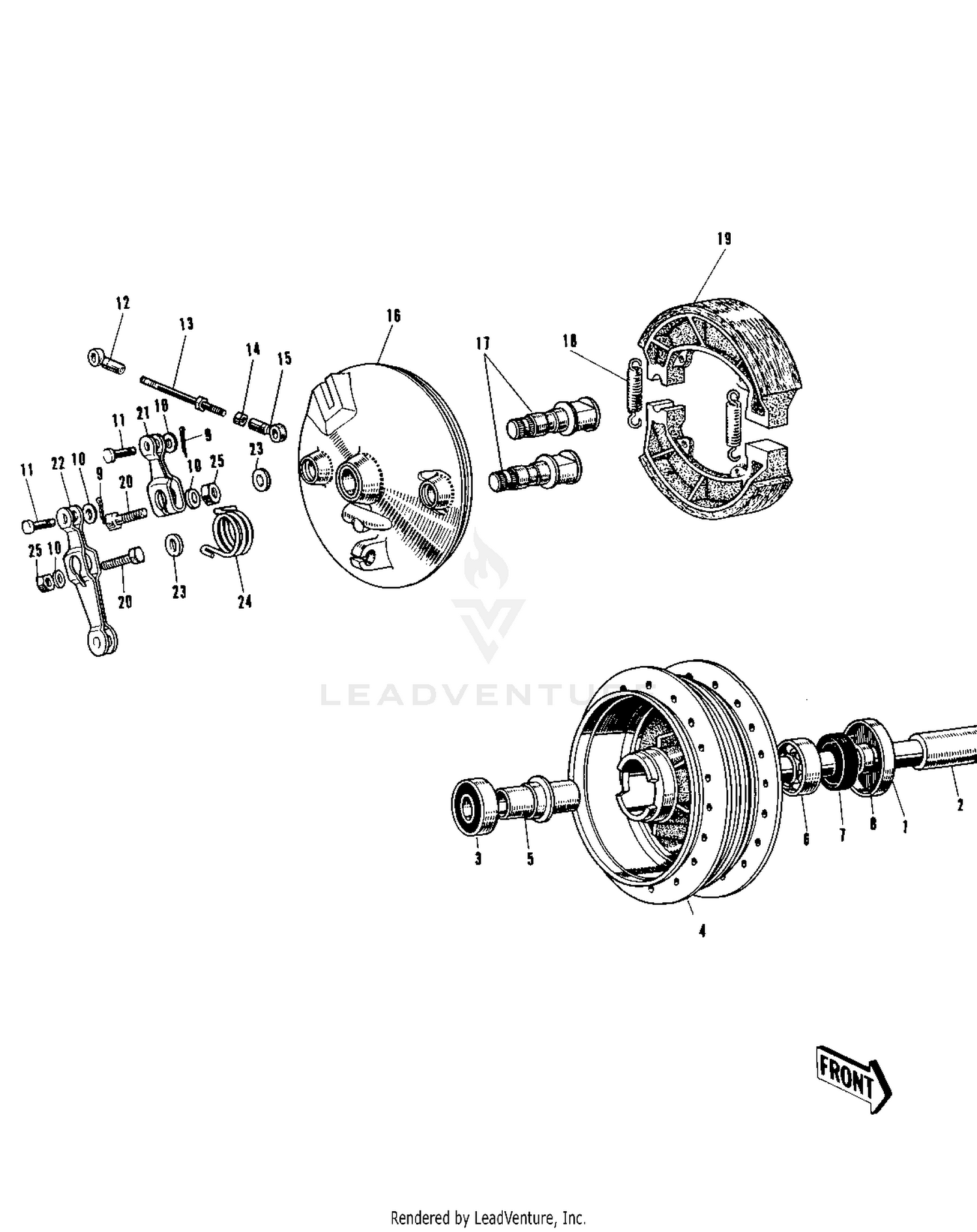 FRONT HUB/BRAKE (E/NO.54590-)