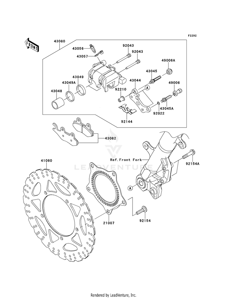 Front Brake EX300BEF Ninja 300 ABS (2014) Schematic