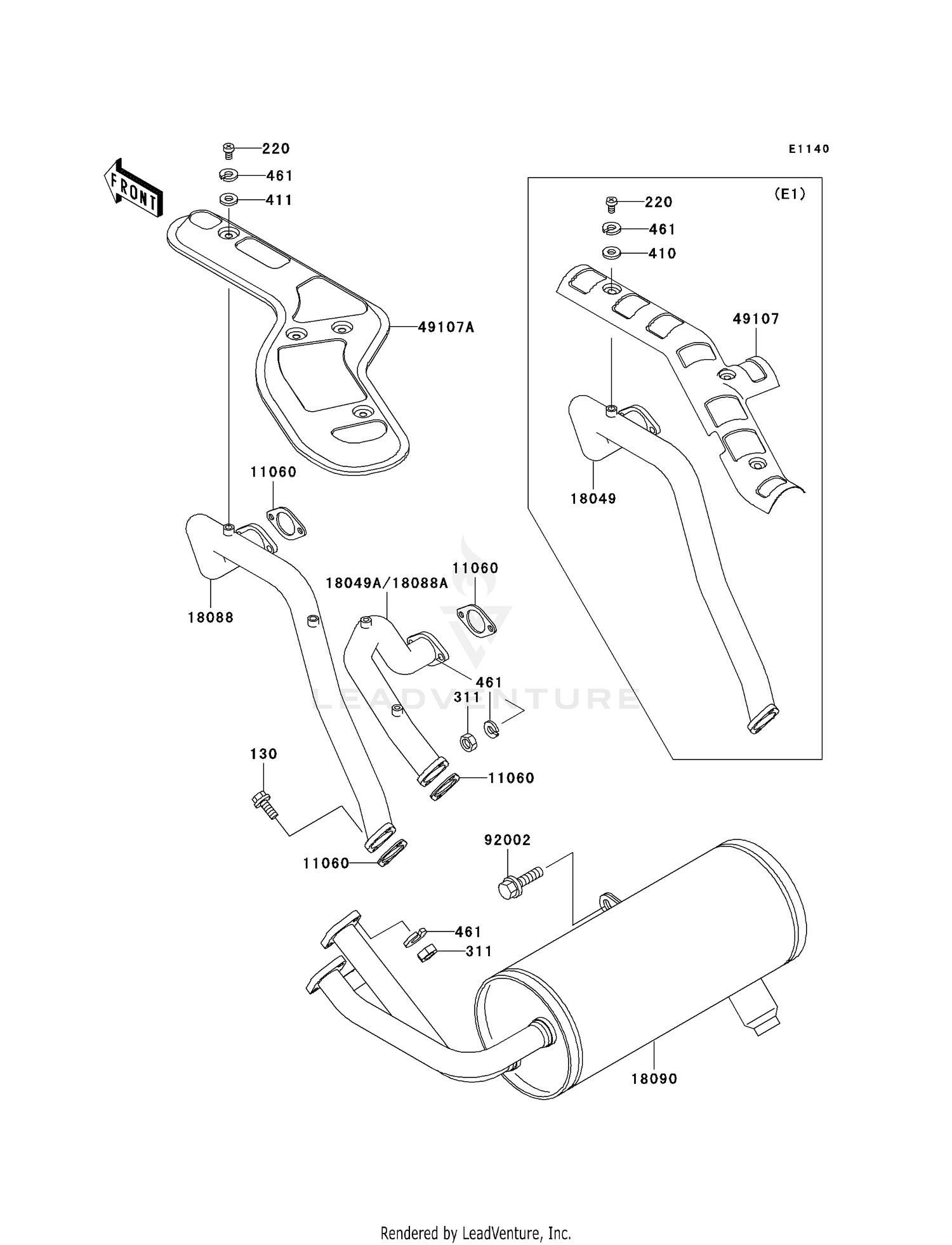 49107-1211 COVER-EXHAUST PIPE