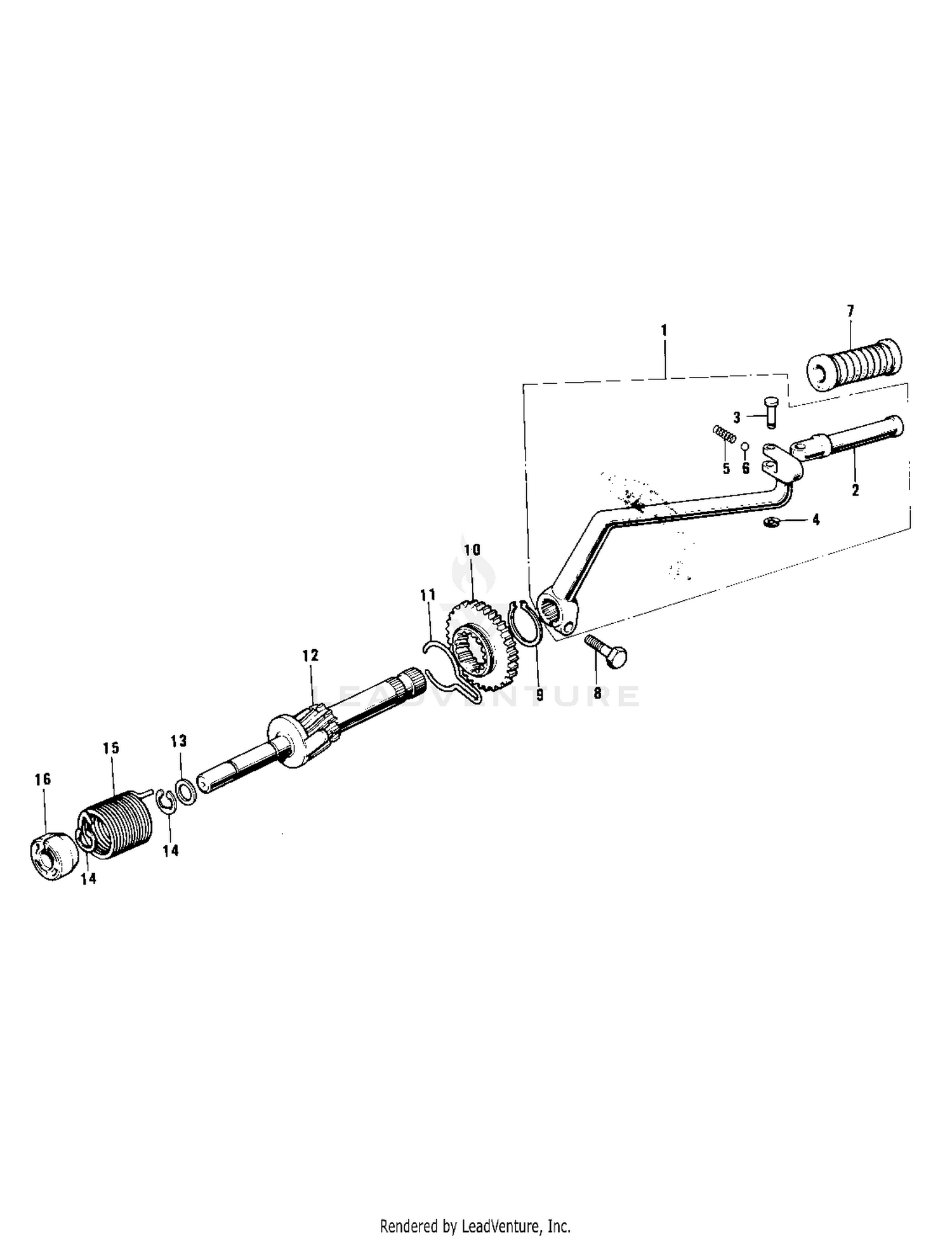 KICKSTARTER MECHANISM ('71-'73 F7/F7-A/F