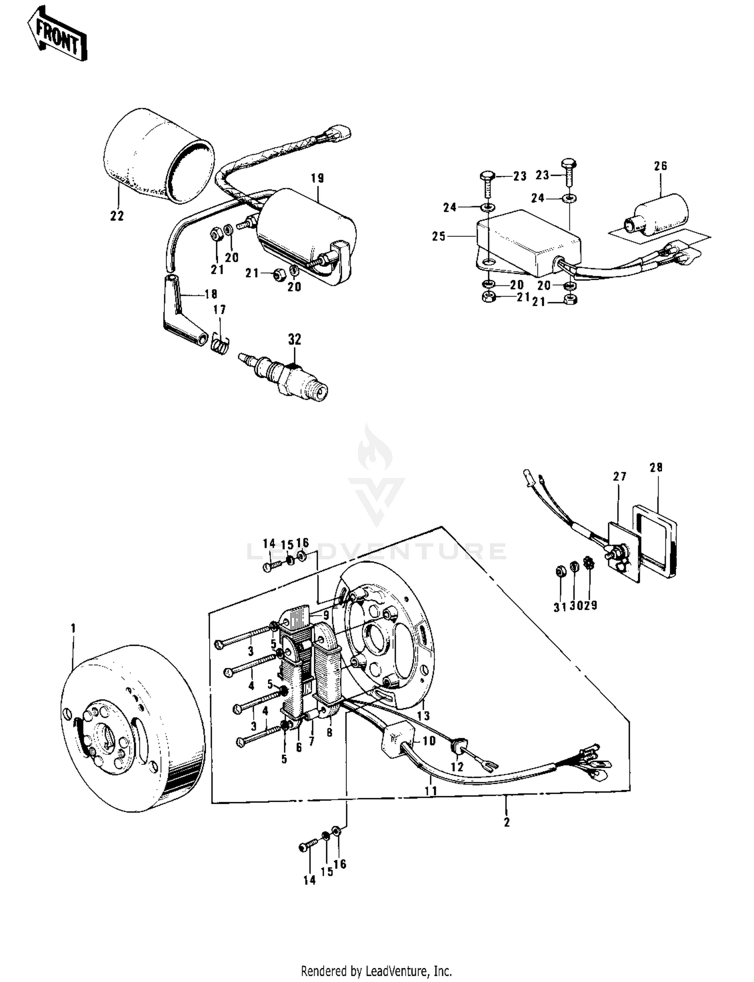 IGNITION/GENERATOR/RECTIFIER ('71-'73 F7