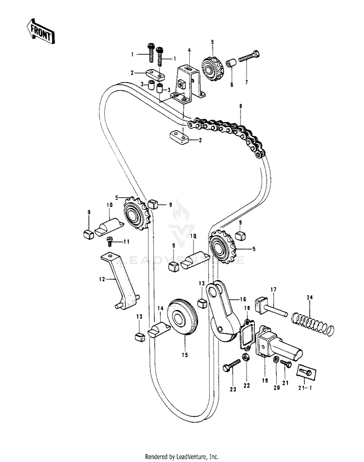 Cam Chain/Tensioner ('78 C1/C1a) Schematic