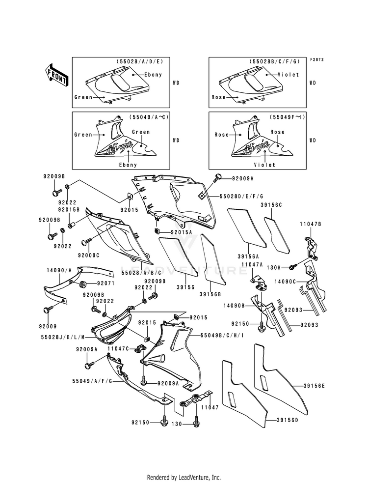 Cowling Lowers (Zx600-E1) Schematic