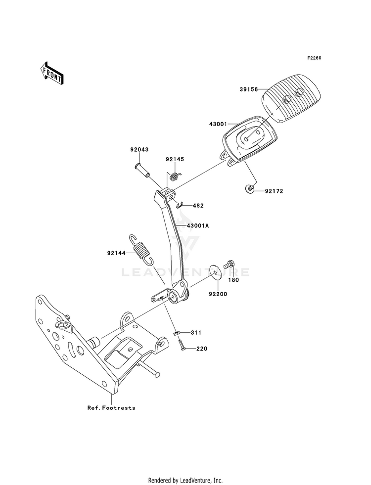 Brake Pedal/Torque Link Schematic