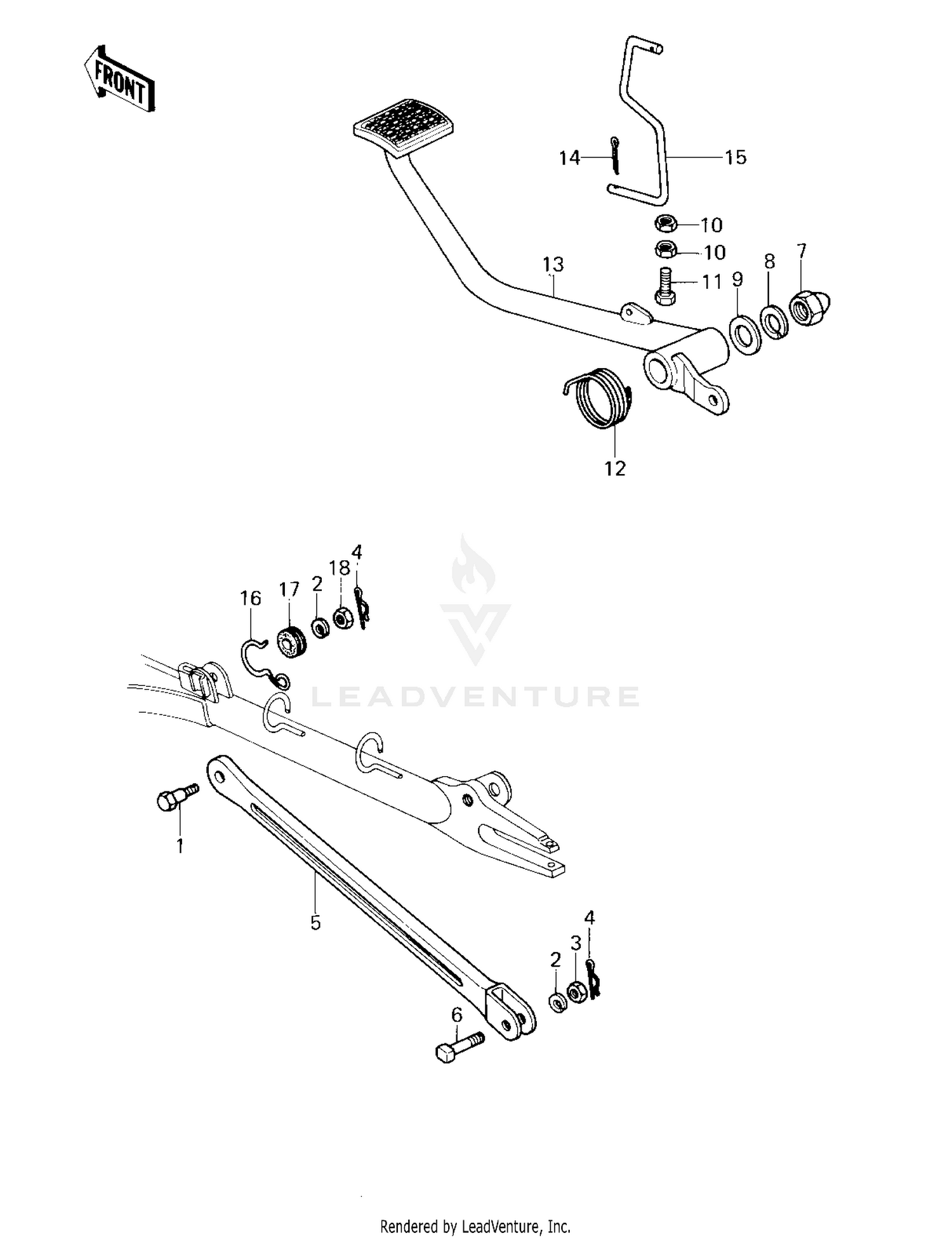 BRAKE PEDAL/TORQUE LINK ('80 D3)
