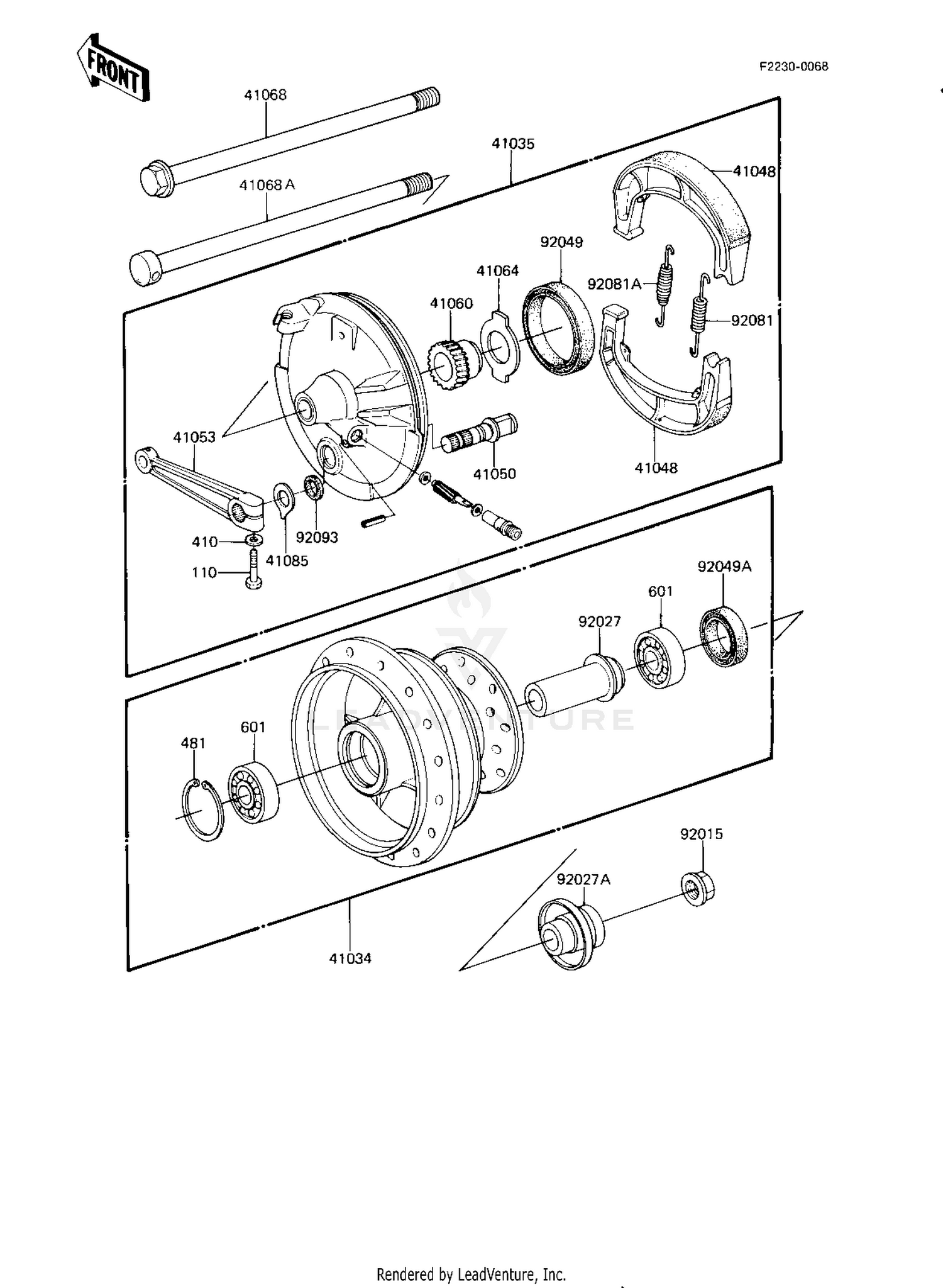 FRONT HUB/BRAKE ('82-'83 KE175-D4/D5)