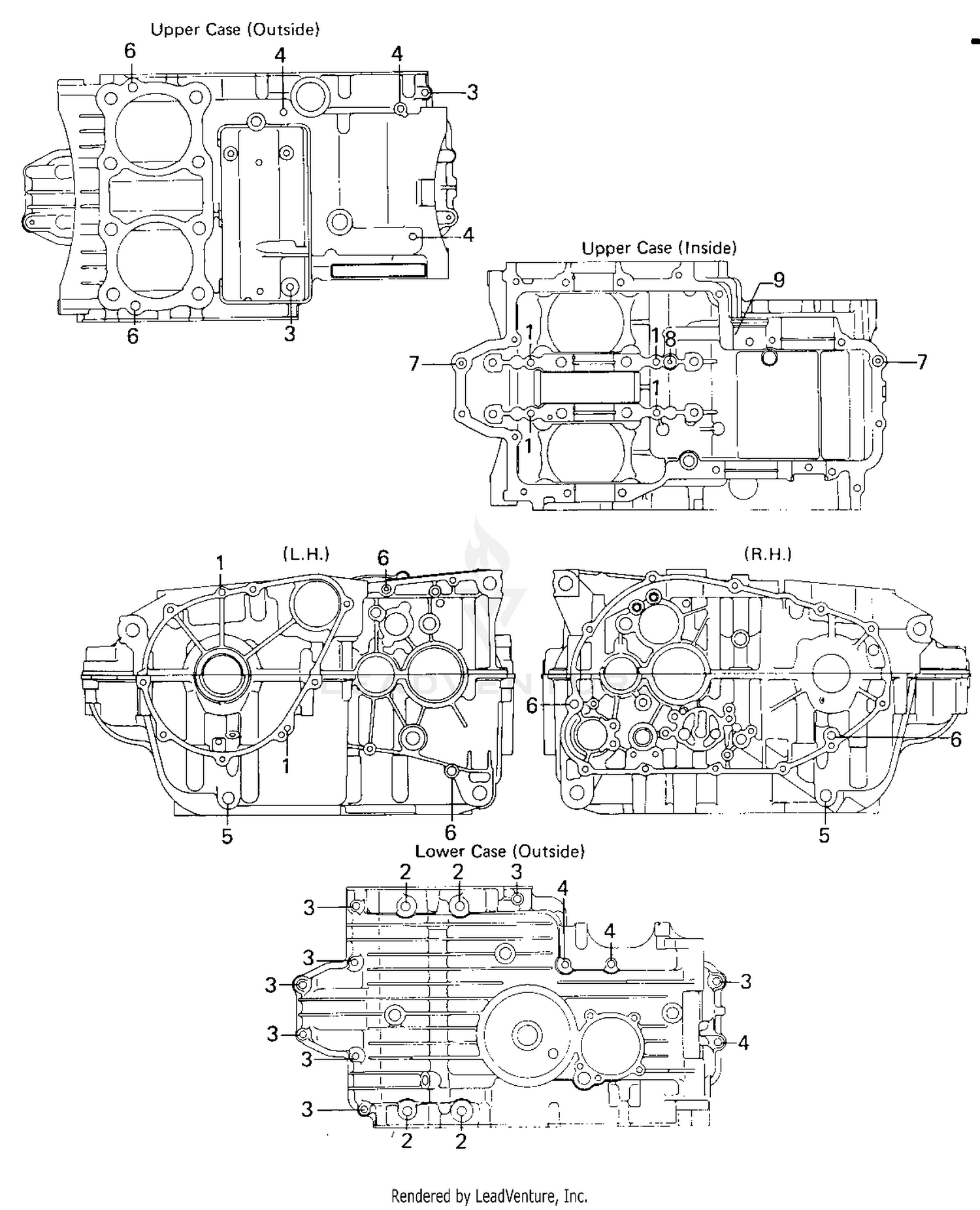 CRANKCASE BOLT & STUD PATTERN