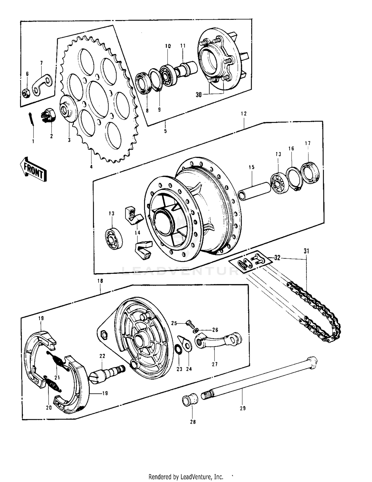 REAR HUB/BRAKE/CHAIN