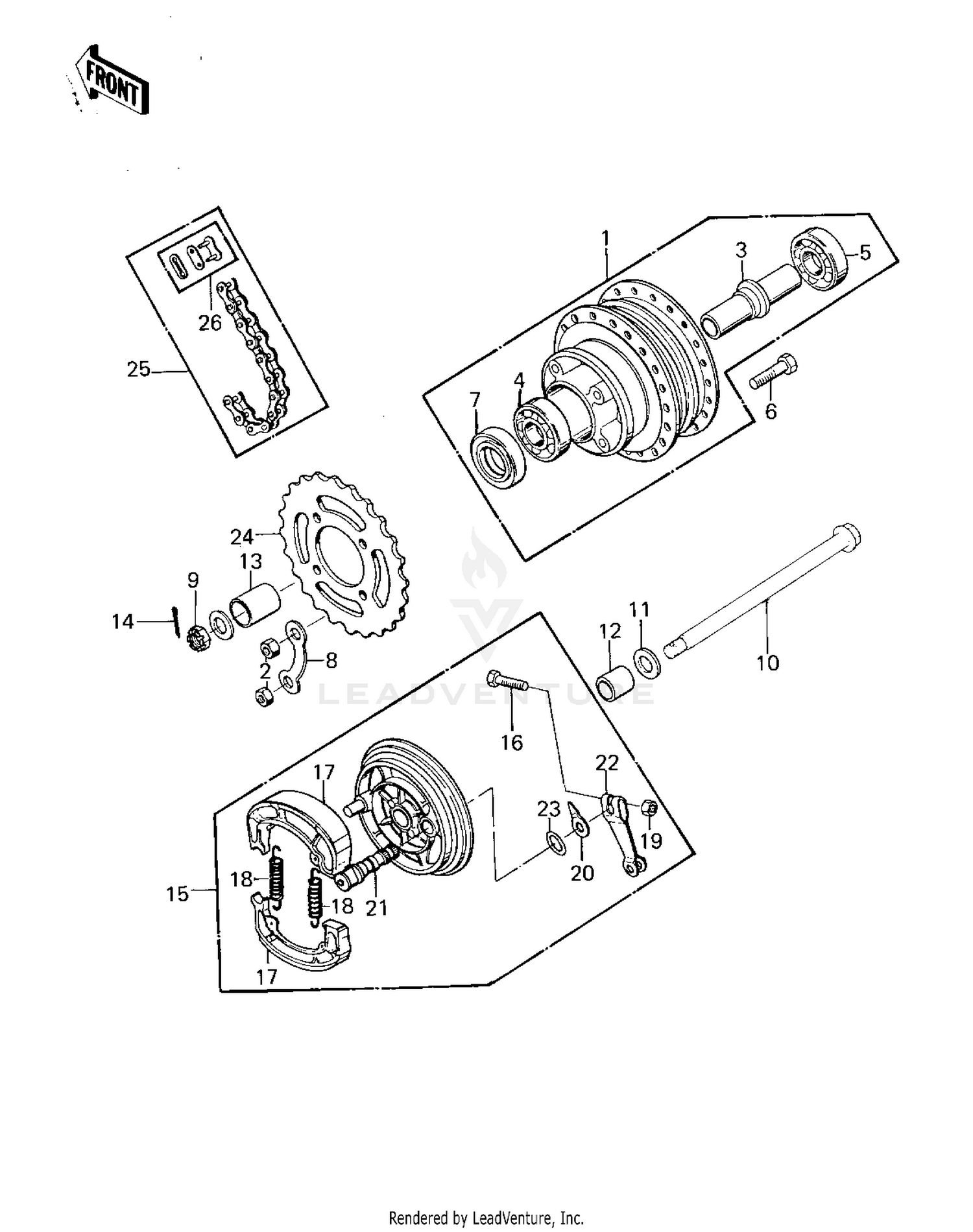 REAR HUB/BRAKE/CHAIN