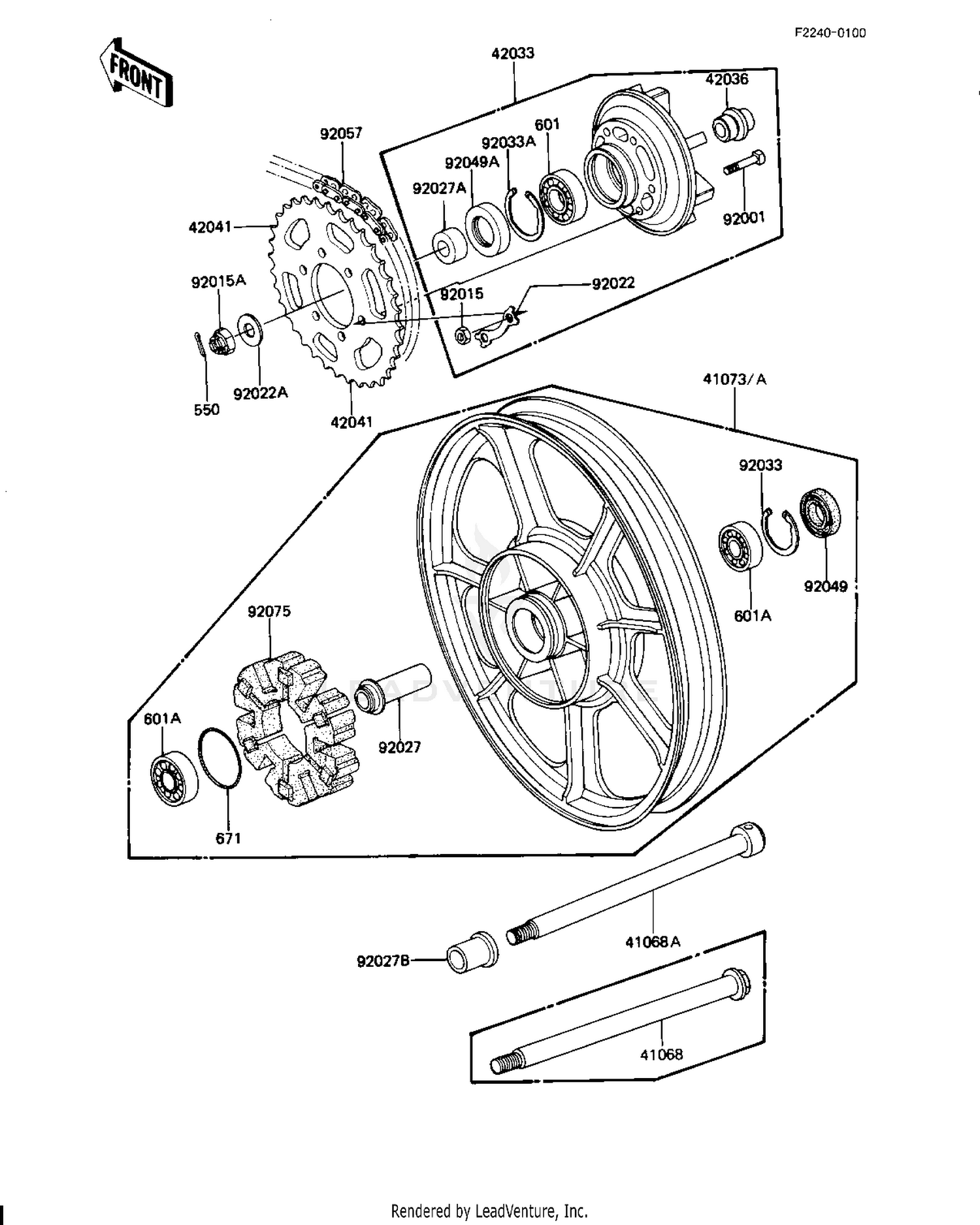REAR WHEEL/HUB/CHAIN